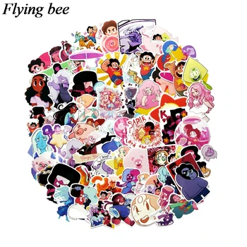 

Flyingbee 63 pcs Creative theme Funny Sticker PVC Scrapbooking for Luggage Laptop Phone Decals DIY Cartoon Stickers X0705
