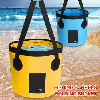 

Collapsible Sink Fishing Bucket Water Pot Bag Wash Basin Waterproof Fabric 5 Color Sport Outdoor Folding Bucket Camping