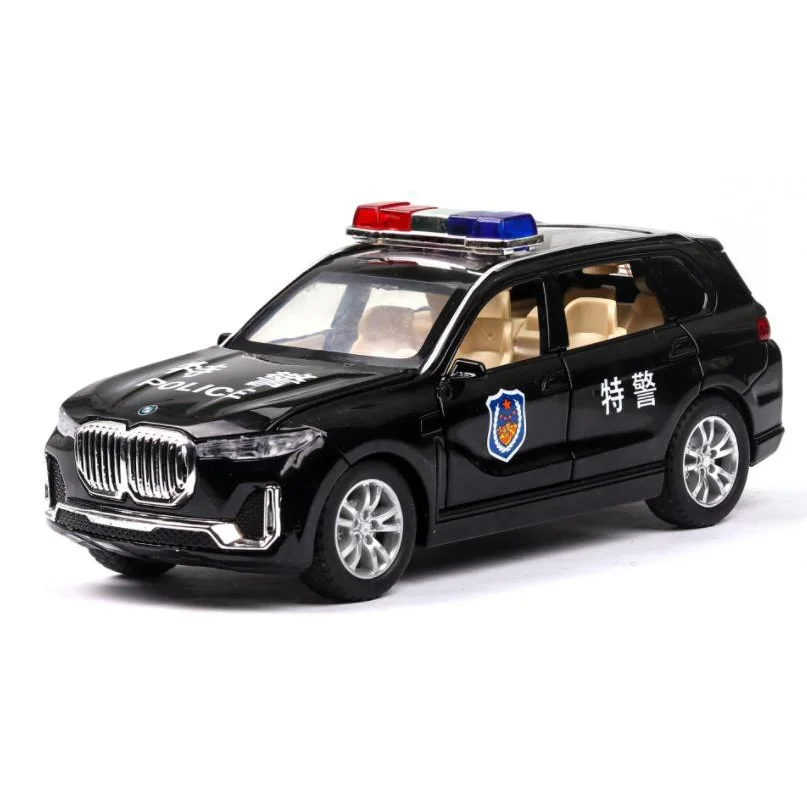 1:32 X7 игрушечный автомобиль из сплава, литые под давлением X7, модель внедорожника, модель детских игрушек, аксессуары для внедорожников, рождественский подарок - Цвет: black police