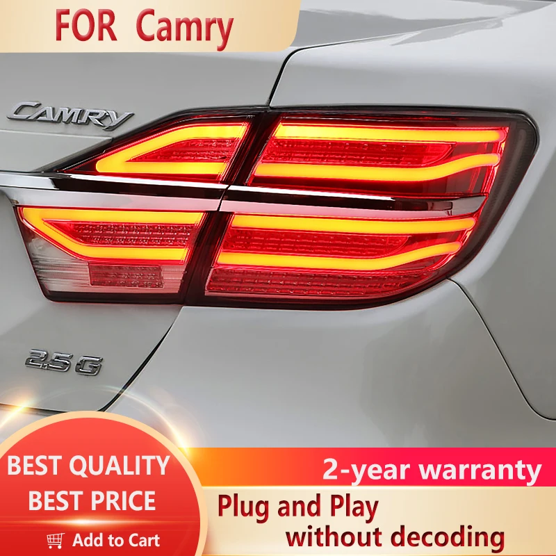 

Задние фонари для Toyota Camry, новинка 2015, задние светодиодные фонари Camry V55, светодиодные дневные ходовые огни, сигнал тормоза, задние автомобильные аксессуары