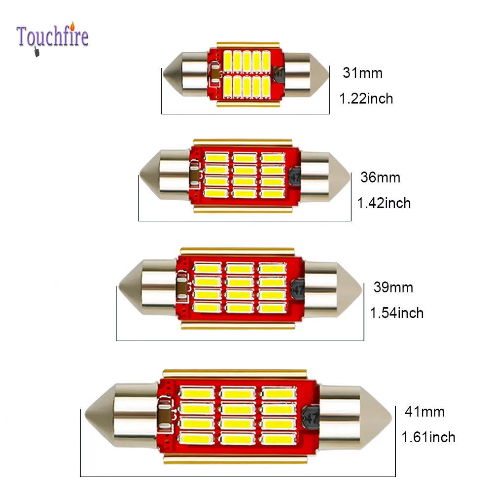 100 шт. Авто C5W гирлянда 4014 12SMD 31/36/39/41 мм Canbus LED Автомобильные лампы для чтения купол