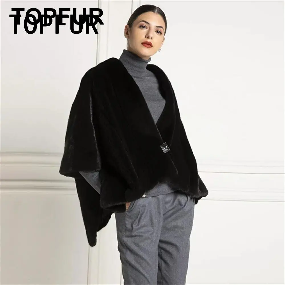 black fur cape