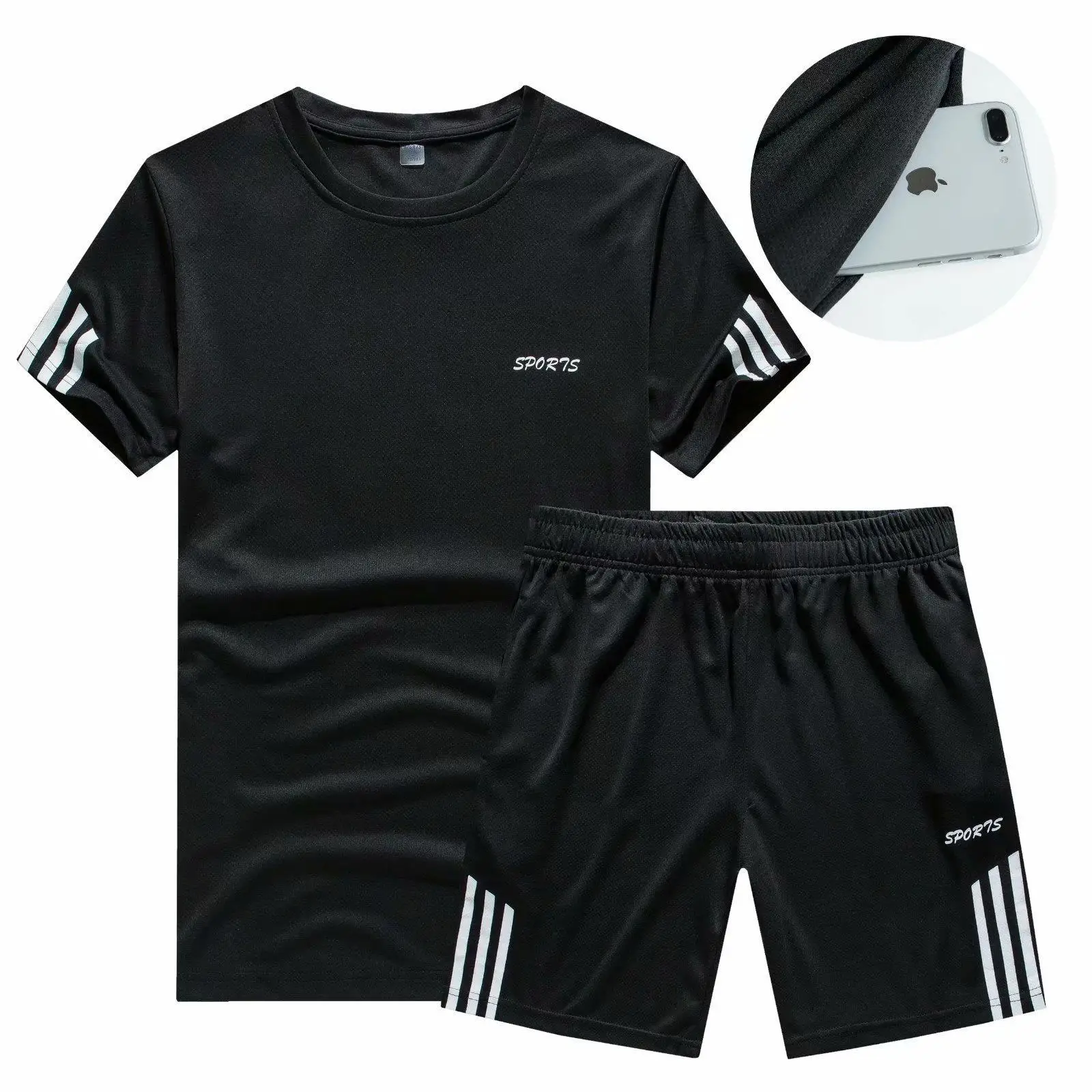 

Sports Set Men's Summer Short-sleeved Two Pieces Quick-Dry Jogging Suits Gym Summer Shorts Basketball Athletic Clothing Clothing