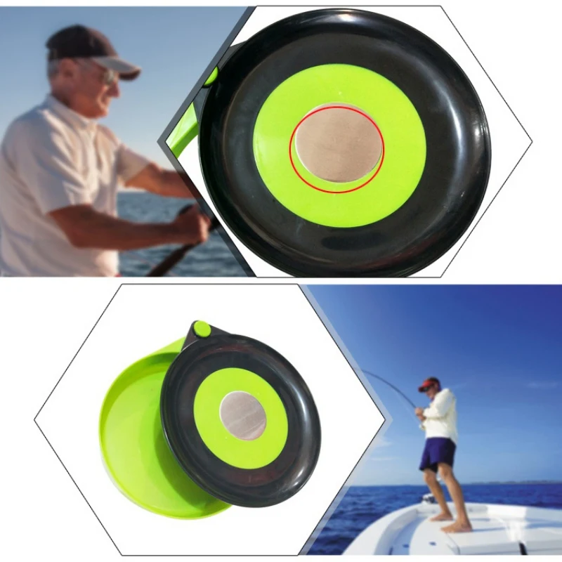 

Fishing Bait Lure Storage Box Case outdoor magnetic pull bait disk portable Plastic durable Fish Tool Pull Bait Plate Dish