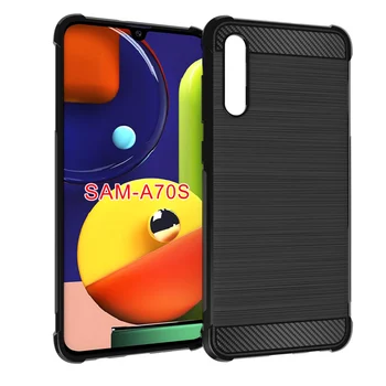

10pcs/lot,Shock Absorption Cover anti-slip Soft TPU Anti Scratch Carbon Fiber Design Back Case for Samsung Galaxy A70S