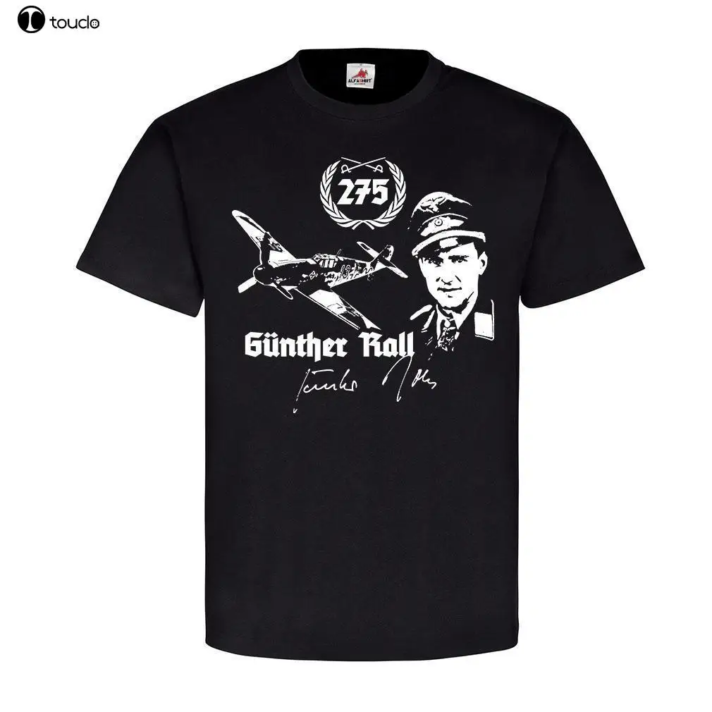 Футболка с коротким рукавом для мужчин летняя одежда Gunther Rall Jagdflieger luftwafe Me109 |