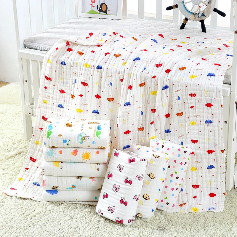 

[] Bath Towel Cartoon Baby Bath Towel Absorbent Thick Gauze Commodity Newborns 100% Cotton Bath Towel