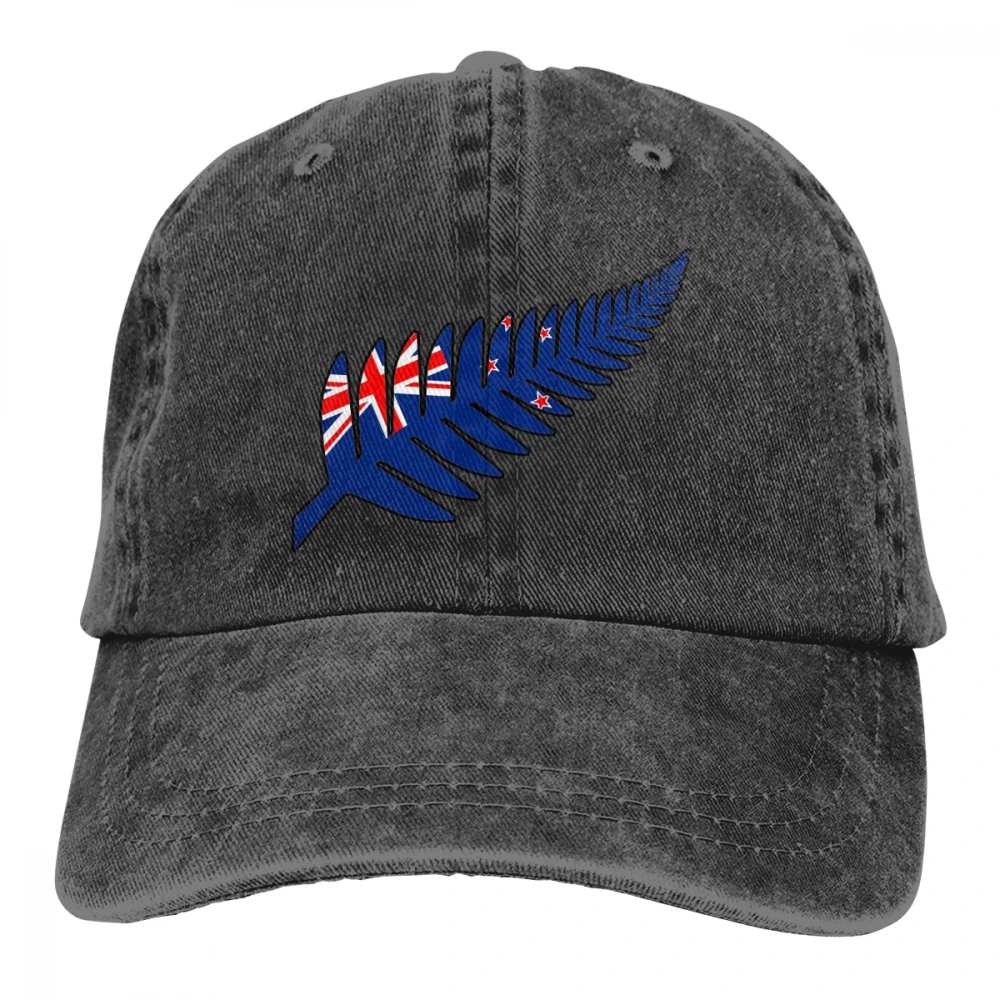 Флаг Новой Зеландии папоротник Casquette черные унисекс Мужские Женские джинсовые бейсболка с ремешком кепки регулируемые Гольф папа шляпа
