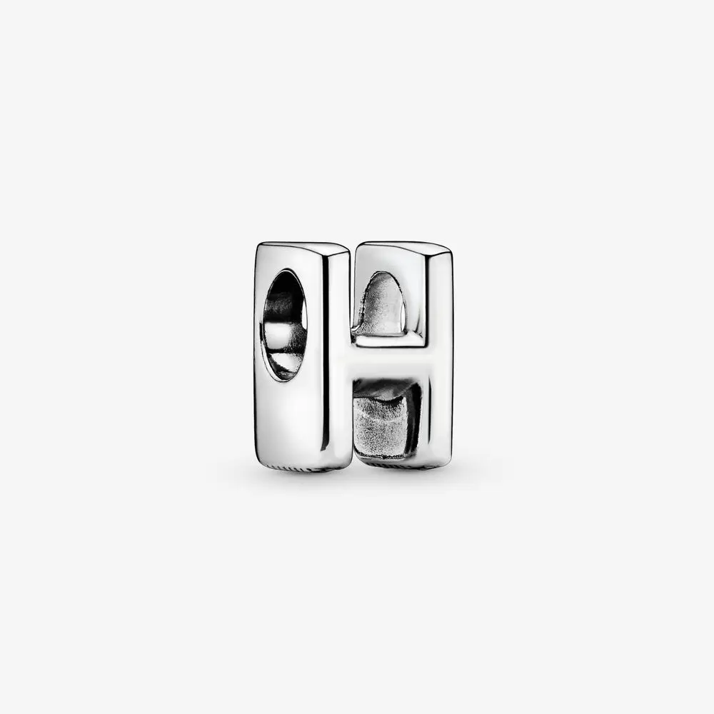 

100% Real 925 Sterling Silver Letter H Alphabet Charm Beads Fit Original Europe Charms Bracelets Jewelry making for Women