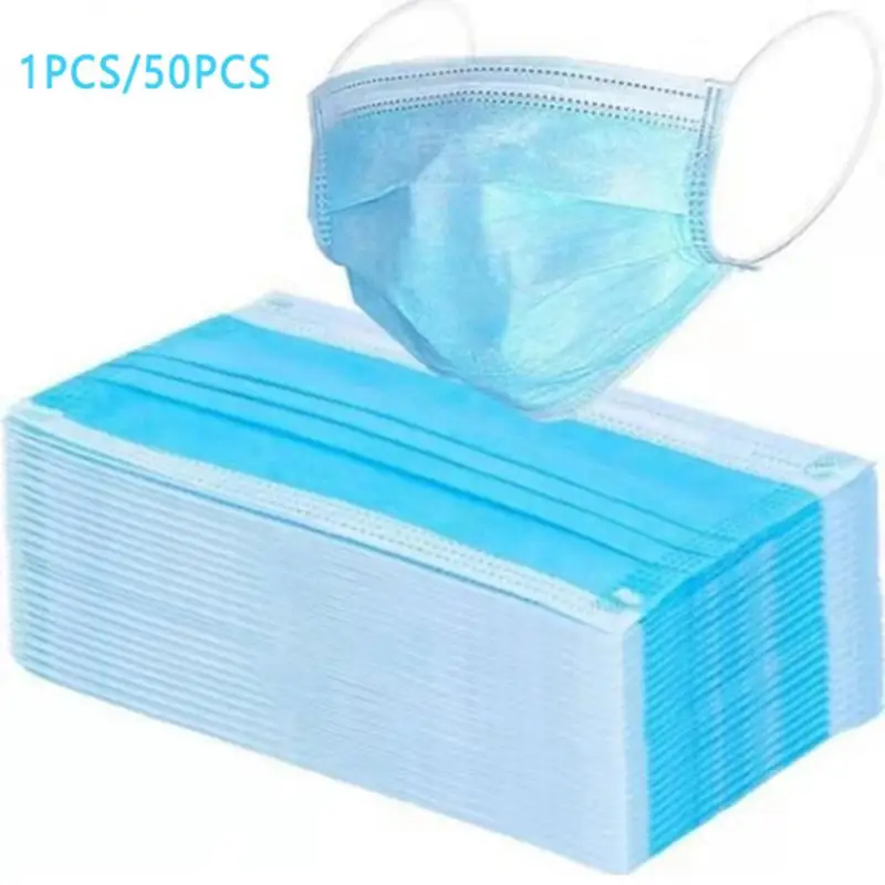 50/100 Pcs Face Mouth Mask Disposable Protect 3 Layers Filter Dustproof Earloop Non Woven Mouth Masks Anti Dust Masks