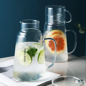 

Large Capacity Glass Kettle With Water Cup Heat-resistant Tea Kettle Summer Cold Drink Jug Kitchen Drink Accessories