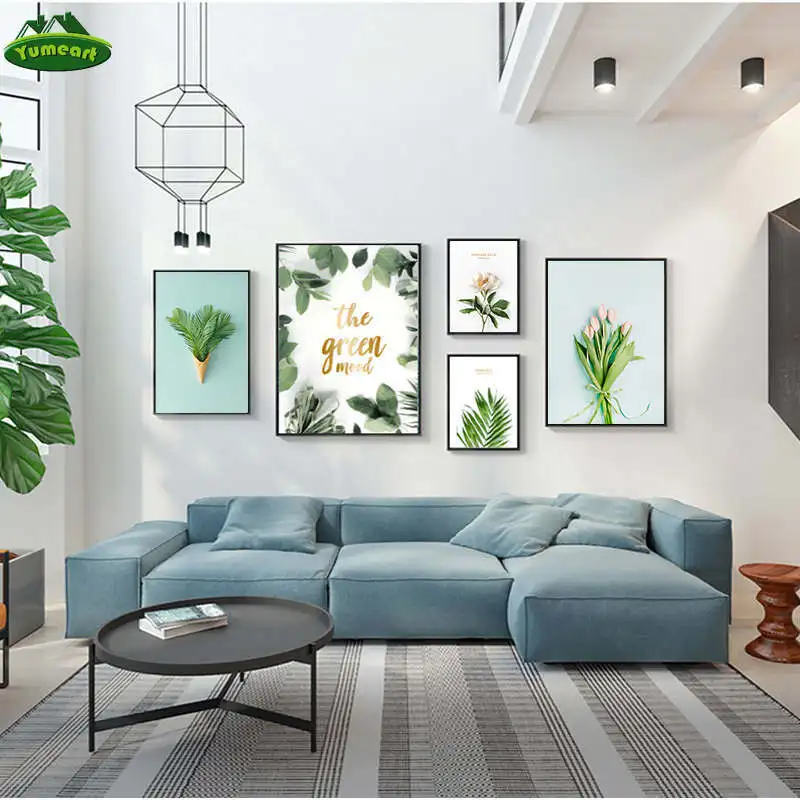 Green Plants Leaf Rose Tulip Canvas Poster Print Scandinavian Wall Art Painting Decoration Minimalist Picture Home Decoration