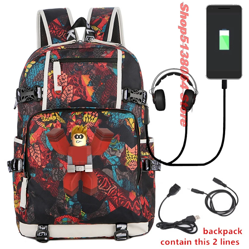 

2019 Robloxer game bag USB backpack laptop backpack for Women Men school Bag Female Travel Male Mochila
