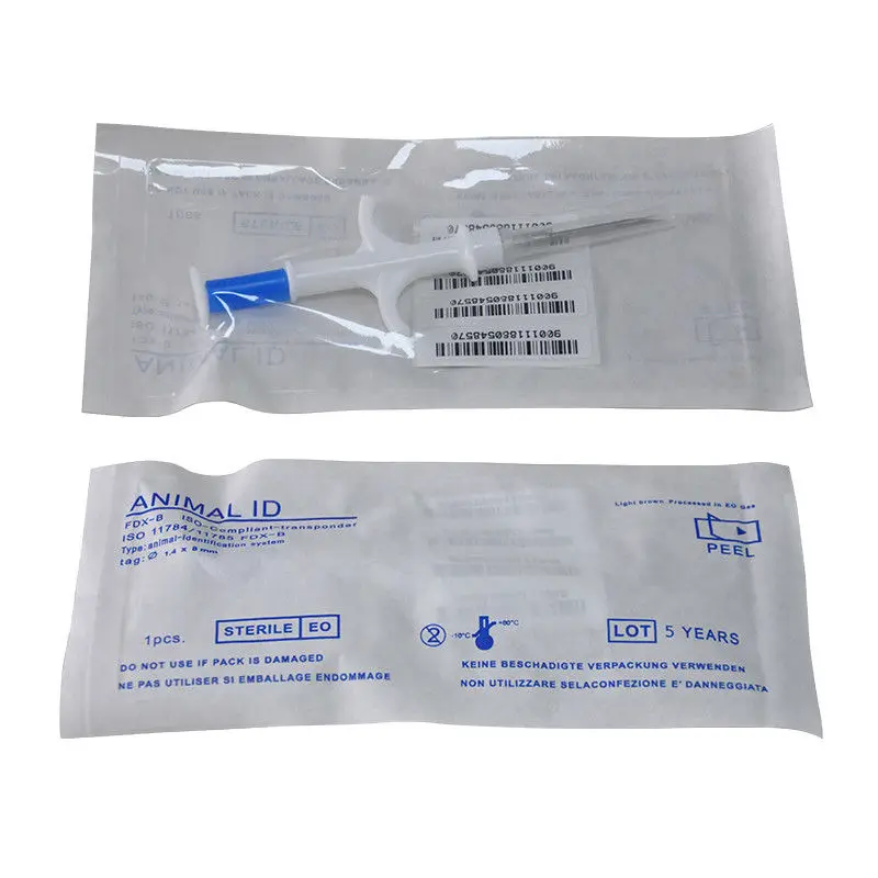

1pc 1.4*8mm Animal Pet Chip Microchip Injector Pet Tag Transponder ID Syringe FDX-B Microchips Rfid Injector for Dog Cat Mouse