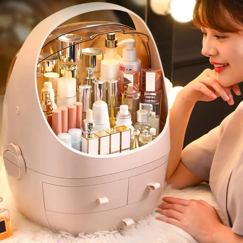 

Portable Women Beauty Makeup Organizer Box Dustproof Cosmetic Storage Drawer Make Up Storage Jewelry Organizer Makeup Case