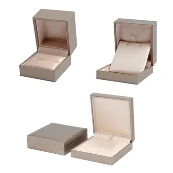 

PU Ring box Double Ring Display Holder with Lid Ring Box Holder for Gift