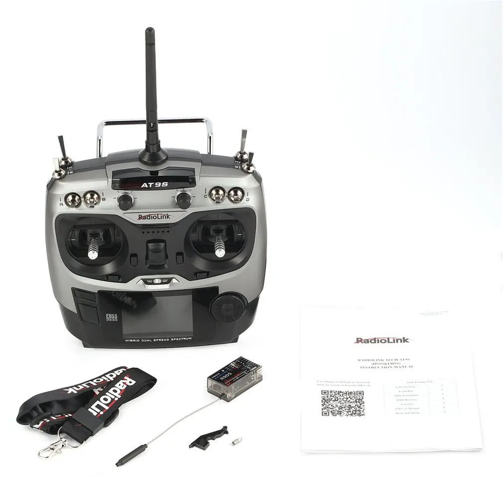 

AT9S 9CH Radio Remote Controller and Receiver R9DS 2.4G DSSS&FHSS SBUS/PPM/PWM for FPV Racing Drone Quad Helicopter Fixed Wing