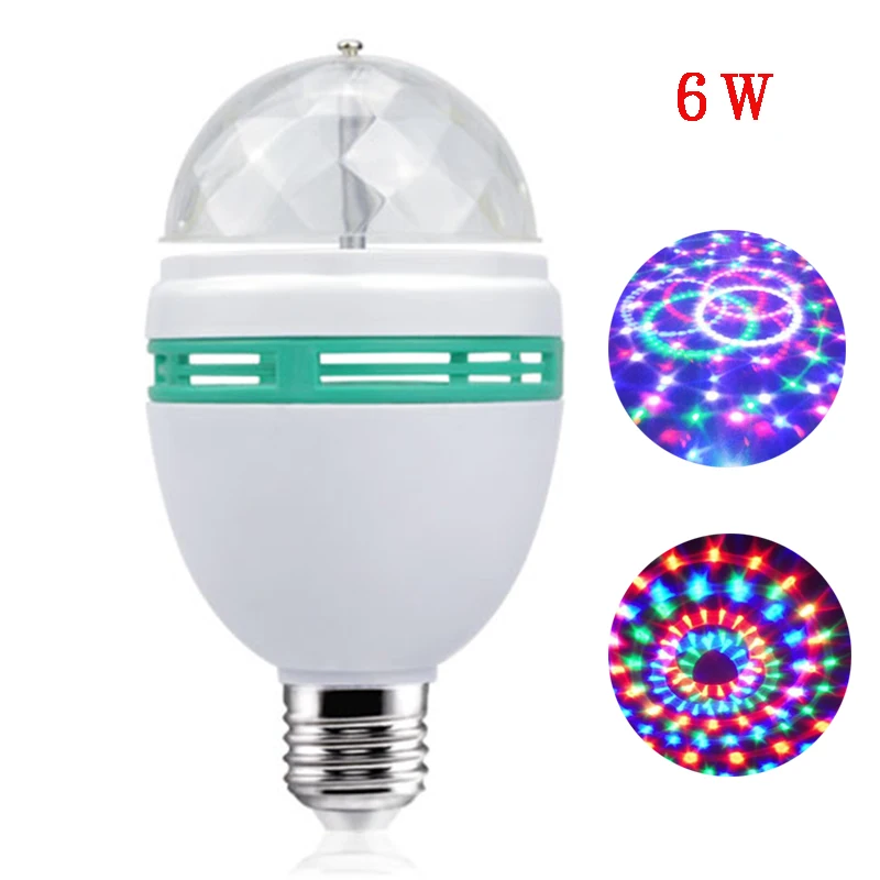 E27 6 Вт цветной автоматический вращающийся RGB светодиодный светильник, сценический светильник, вечерние лампы, лазерный диско-светильник для украшения дома, светильник ing, лампы - Цвет: 6W RGB