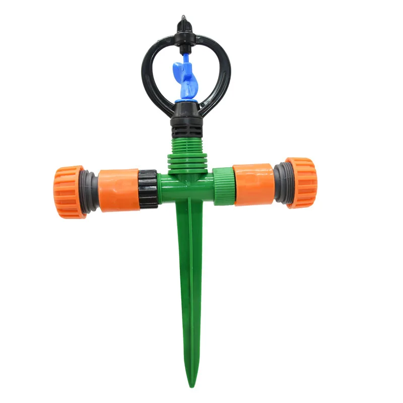 Rotary Garden lawn Dprinkler With Holder Rotating Water Sprinkler Garden Watering Gardening Water Irrigation 1PC garden sprinkler