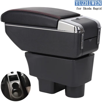 

For Skoda Rapid Armrest Box Skoda Rapid 1 Universal Car Central Armrest Storage Box cup holder ashtray modification accessories
