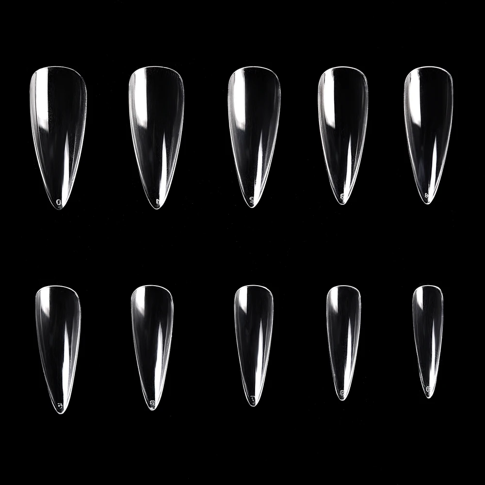 

KADS Nail Tips 500pcs No Crease Short Stiletto False Nail Tips Nails Manicure Nail Art Decoration Extension Tools with Gel