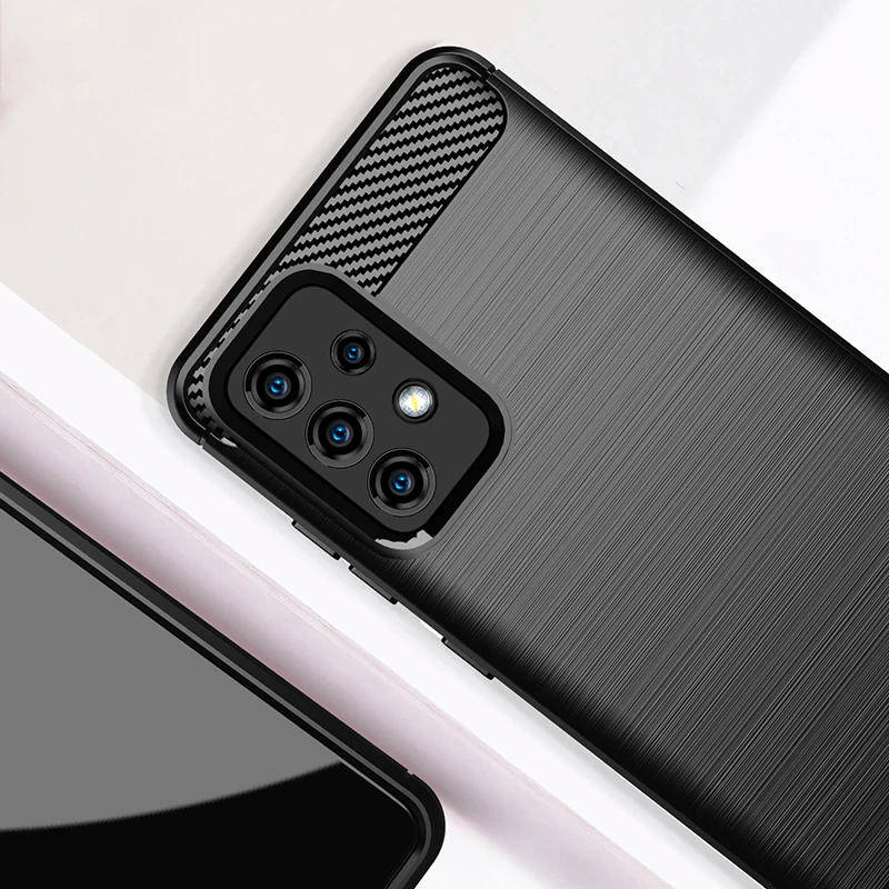 samsung silicone cover For Samsung Galaxy A52 5G Case Shockproof Bumper Carbon Fiber Soft Back Cover For Samsung A52 5G Phone Case For Samsung A52 5G samsung silicone cover