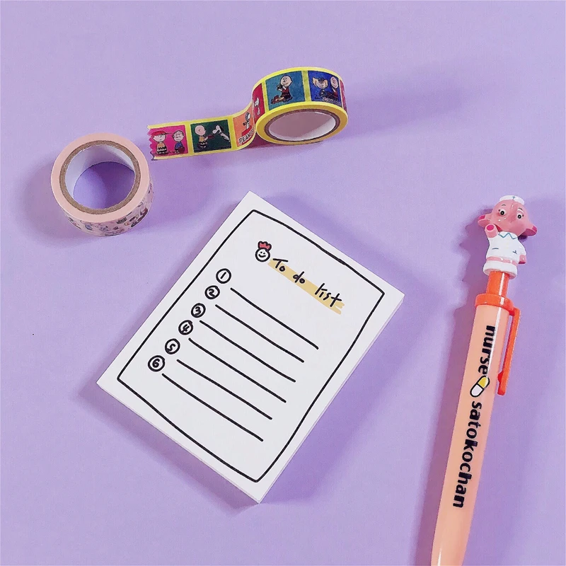 100Sheets/Pack Kawaii Korean INS Cute TO DO LIST Memo Pad N Times Sticky Notes Portable Notepad School Office Supply Stationery |