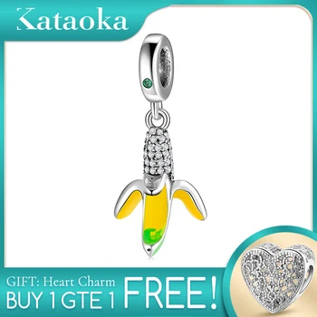 

Banana Metal Beads for Women Jewelry Making 925 Sterling Silver Charm fit Original Kataoka Snake Bracelet or Bangle