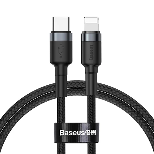 Baseus 18 Вт Кабель для быстрой зарядки PD для iPhone usb type C для Lightning Apple зарядный кабель usb C для L для iPhone кабель для передачи данных - Цвет: Серый