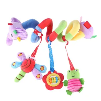 

1Pc Baby Bed Hanging Winding Toys Infant Wrap Around Crib Rail Toy Stroller Toy Cute Educational Plush Toys Elephant Lion