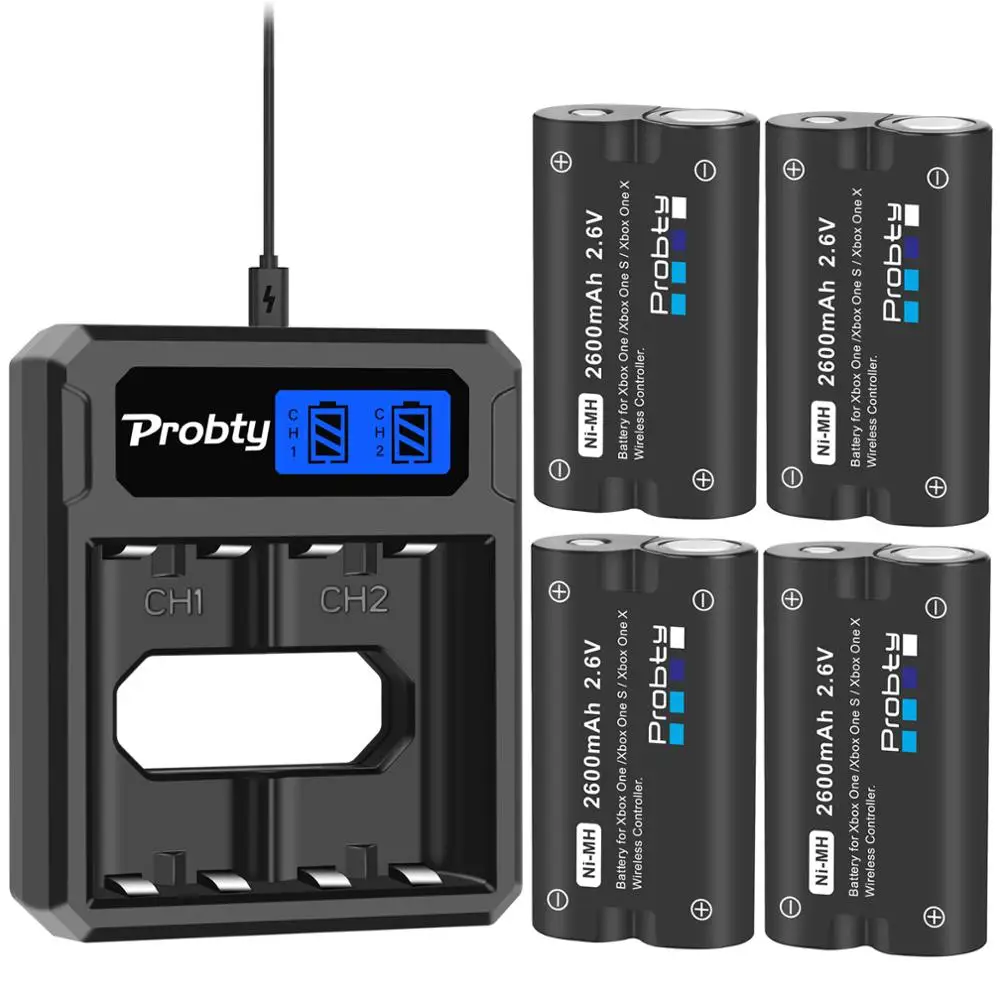 Batteria Da 2600Mah Per Xbox Series X/S/Xbox One S/Xbox One X/Xbox One Elite Controller Wireless Gamepad Batteria + Caricabatterie Lcd