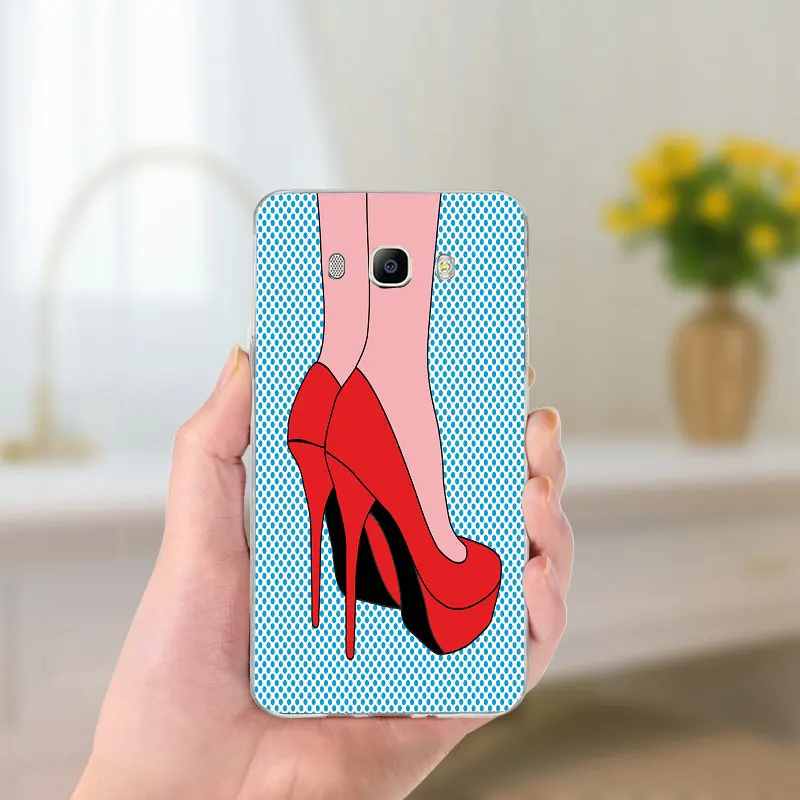 Picture 1 Силиконовый мягкий чехол для мобильного телефона чехол для Samsung Galaxy A3 A5 A7 J2 J3 J4 J5 J6 J7 Coque сумки в стиле ретро Женская обувь на высоком каблуке обувь искусство - Цвет: Picture 1