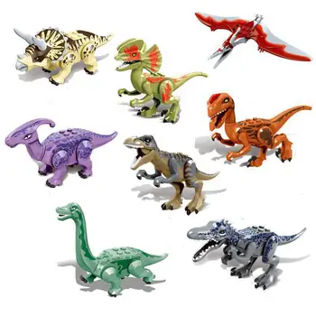 

Jurassic Dinosaurier Welt Park Dinosaurier Raptor schutz zone Bausteine Set Kinder Spielzeug juguetes Tiere Kit