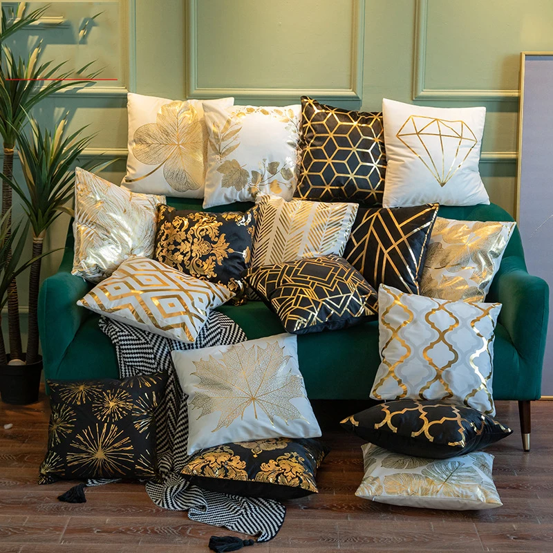 Pillow Case Cushion Soft Gold Pillowcases Pillow Case Gold 45cm