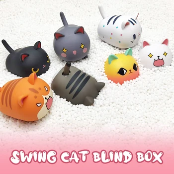 Cute electric swinging cat blind box electric toy cat model collection decoration gift moving cat educational toy 1