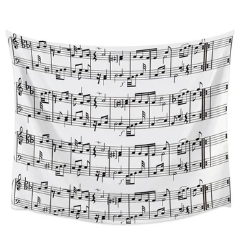 

Tab Music Note Black White Wall Decor Bedspread Wall Art Tapestry Blanket Scarf Sheet Towel Throw Decorative Furniture Comfort