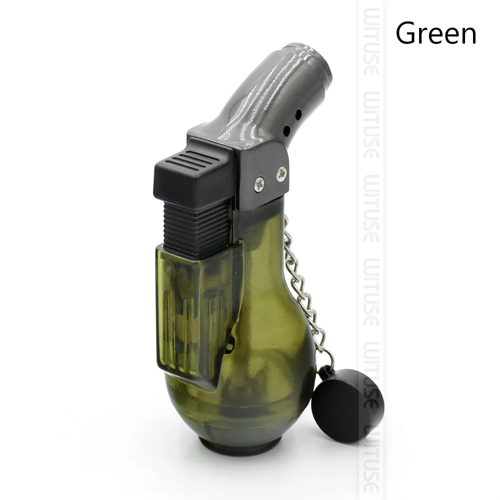 Мини бутан струйный фонарь для сигарет; защита от ветра зажигалка портативный распылитель сварочный фонарь зажигалка кольцо для ключей Зажигалка турбо сигара открытый - Цвет: Green