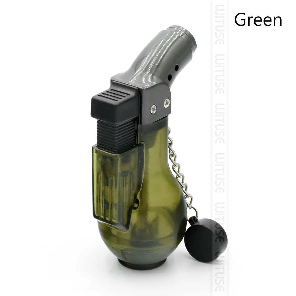 Green Мини бутан струйный фонарь для сигарет; защита от ветра зажигалка портативный распылитель сварочный фонарь зажигалка кольцо для ключей Зажигалка турбо сигара открытый - Цвет: Green