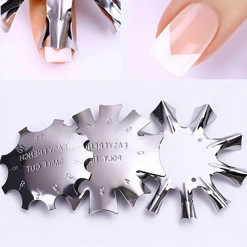 3 Stili Nail Art Edge Trimmer Cutter Clipper Easy French Smile Line Multi-Size A Forma Di V Styling Template Strumenti Per Manicure