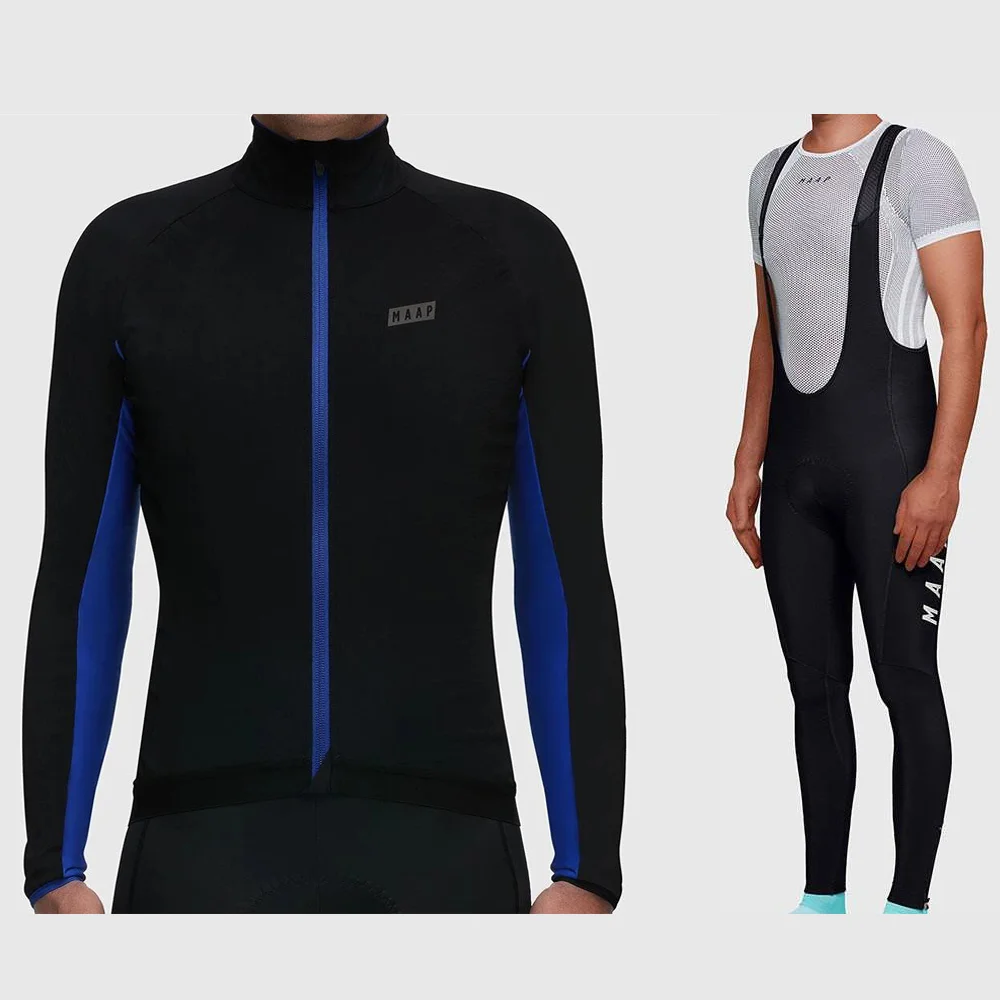 

Spring autumn 2019 team astana long sleeve cycling jersey set MAAP Ciclismo breathable racing bike clothing MTB Bike 16D gel pad