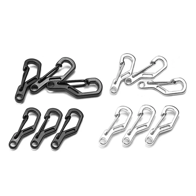 

10Pcs EDC Carabiner Mini Spring Snap Clip Hook Key Chain Ring Camp Hiking Climbing Paracord Molle Backpack Tactical Travel Kits