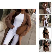 

Trendy Woolen Coat Warm Super Soft Loose Long Women Cardigan Coat Women Coat Casual Coat