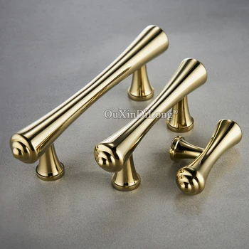 

Luxury Gold 10PCS European Solid Brass Cabinet Door Handles & Knobs Cupboard Wardrobe Drawer Kitchen TV Wine Cabinet Pulls Knobs