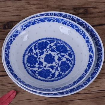 

Soup Plate Home Underglaze Color Blue&white Ceramic Dinner Plate Porcelain Chinese Nostalgic Traditional Deep Plate Round Plate