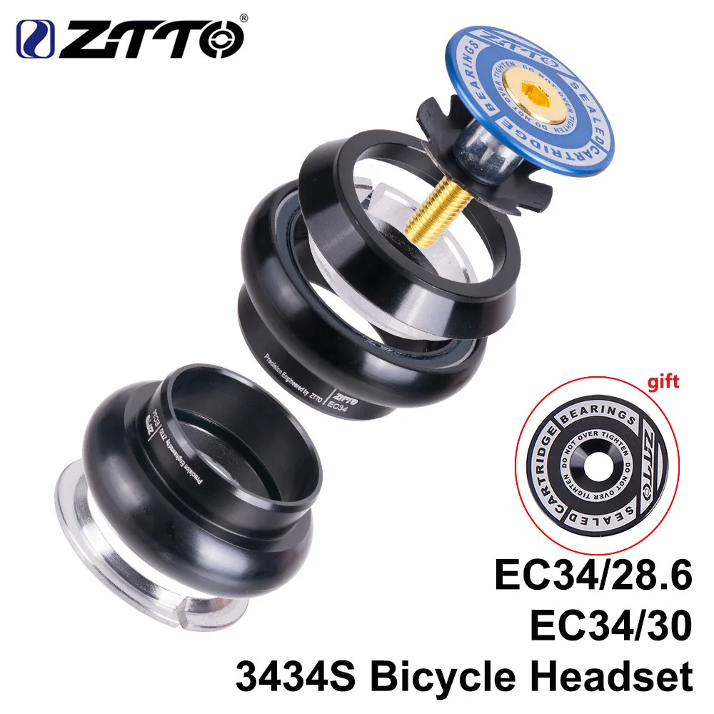 Гарнитура ZTTO для горного велосипеда шоссейного 3434S 34 мм EC34 CNC 1 1/8 28 6 вилка с прямой трубкой внутренняя обычная