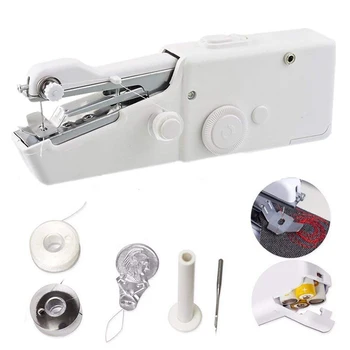 

Portable Mini Hand Sewing Machine Quick Handy Stitch Sew Needlework Cordless Clothes Fabrics Household Electric Sewing Machine