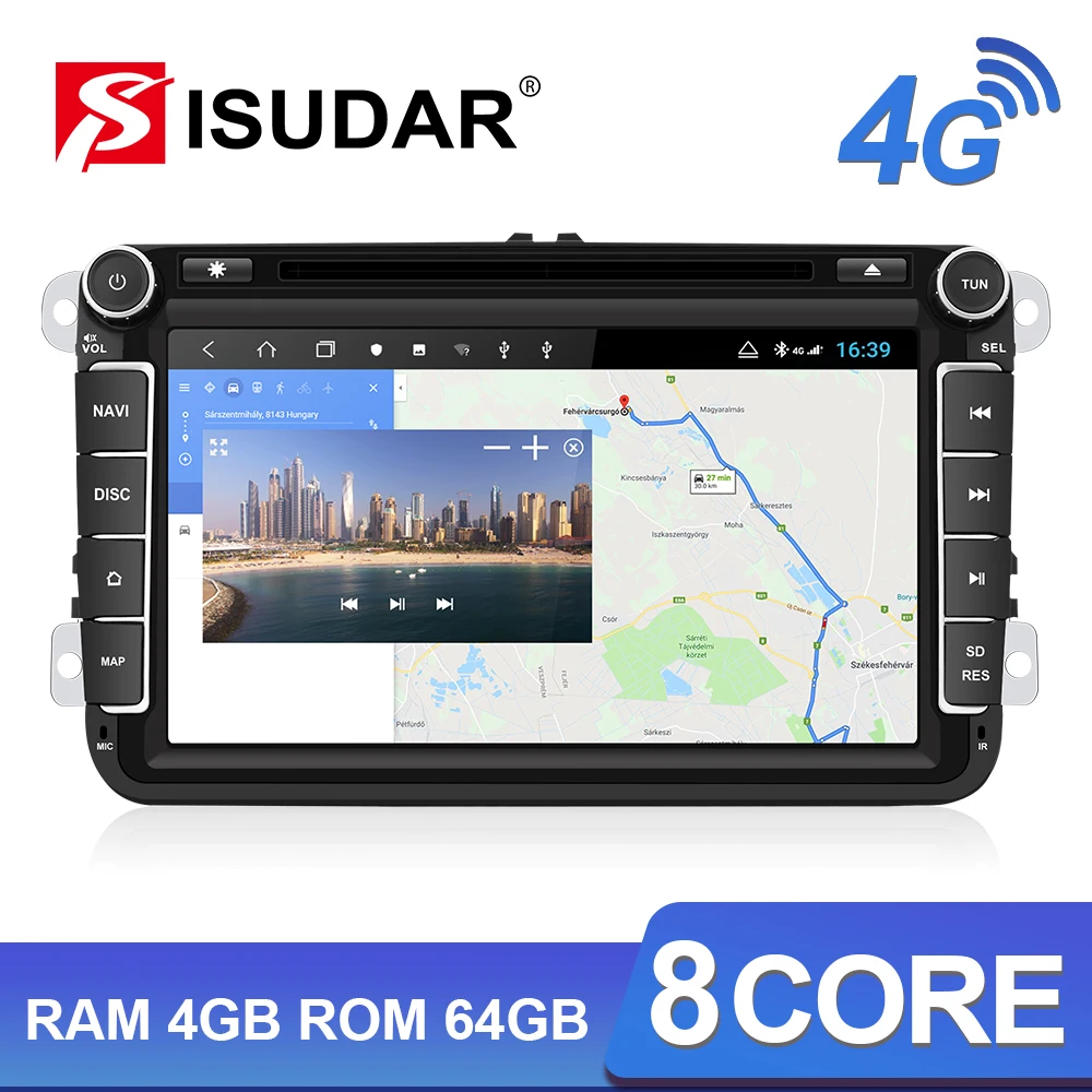 Автомагнитола Isudar H53 2 Din 4G Android мультимедийный проигрыватель для