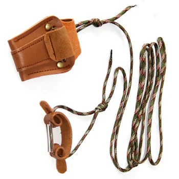 

Leather Archery Bowstring Install Tool Rope Recurve Long Bow Stringer Hunting