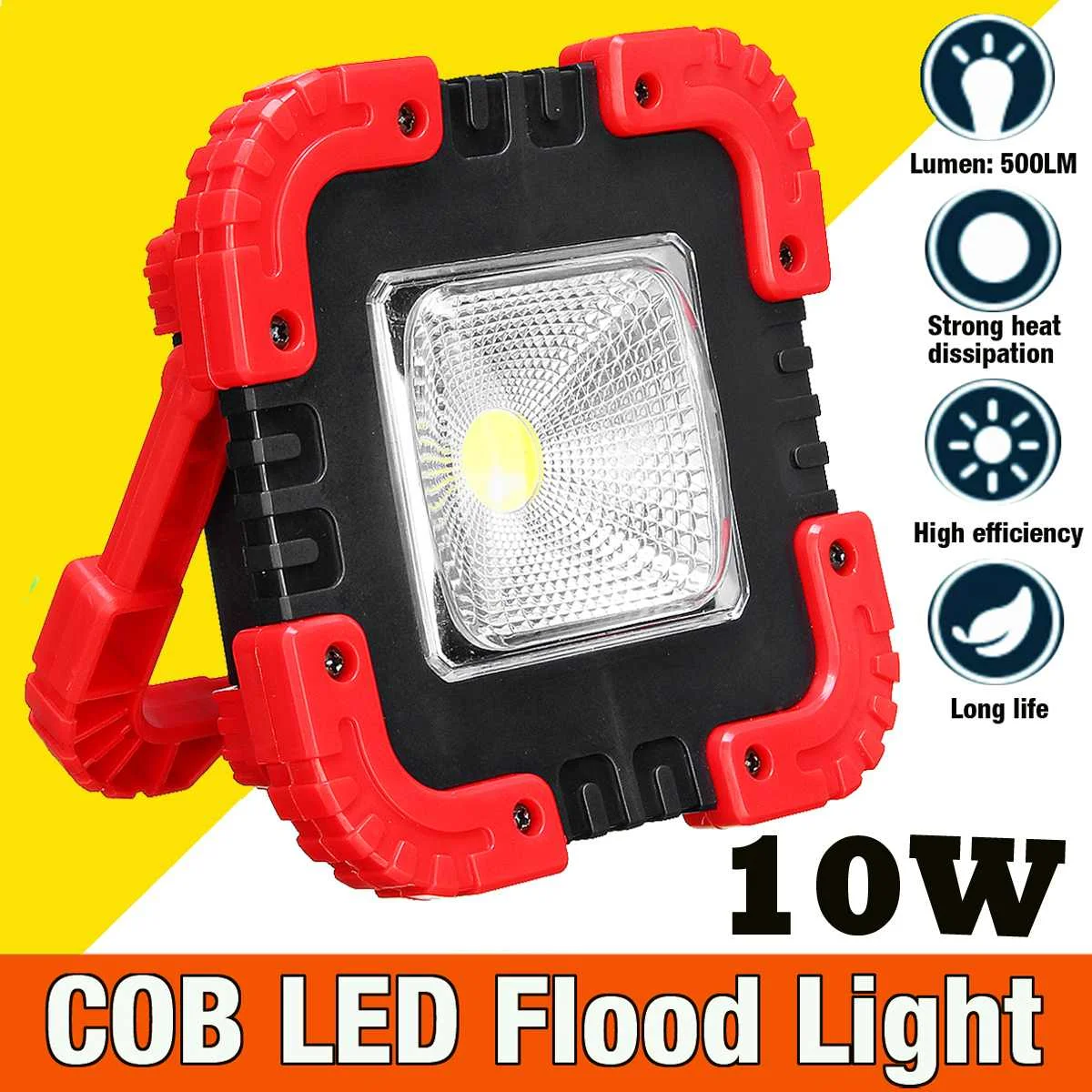 

Portable 10W LED FloodLight Worklight Camping Lights COB Flood Lamp Wall Reflector Outdoor Garden Lighting Spotlight