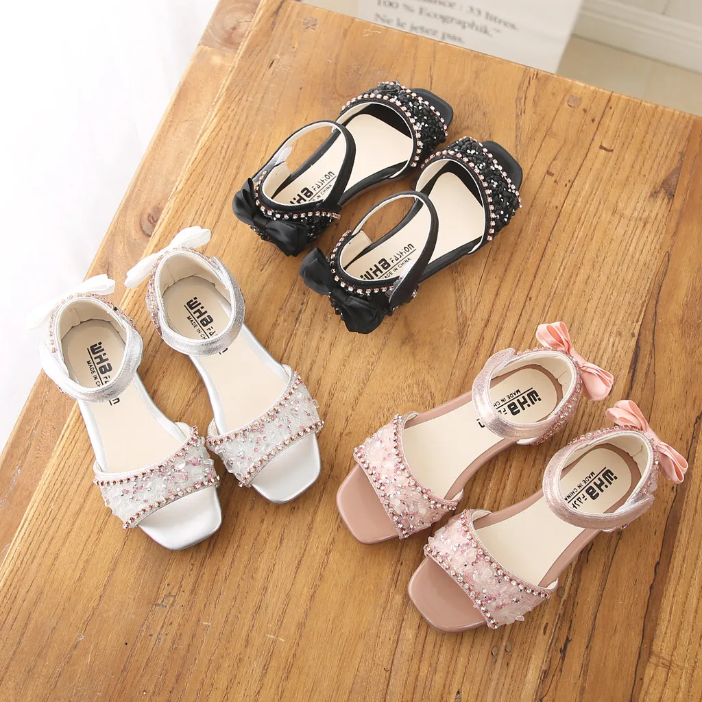 

Toddler Infant Kids Shoes Baby Girls Crystal Bowknot Single Princess Shoes Sandals for Girl Summer Children Formal Shoes 2019